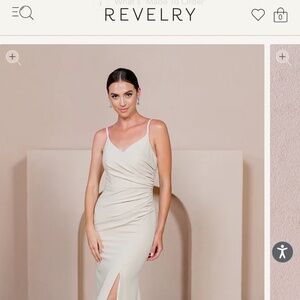 Revelry bridesmaid dress- Rory Crepe Dress- gold champagne 803